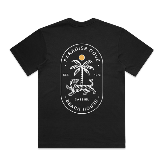 Cassiel Clo Paradise Cove Box Black Tee