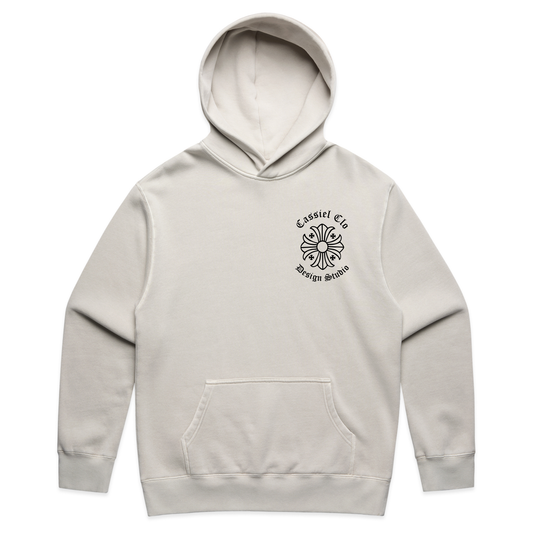 Cassiel Cross Faded Bone Hoodie