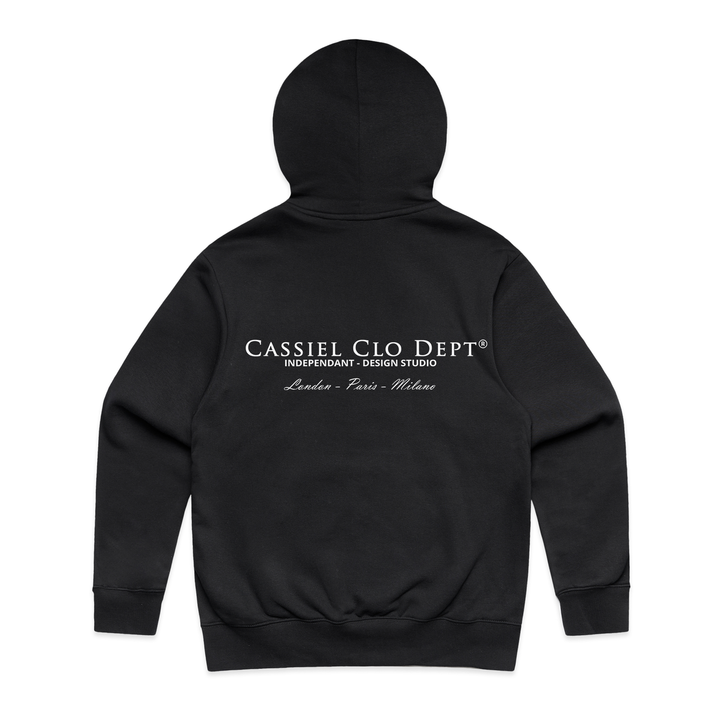 Cassiel Dept Black Heavyweight Hoodie Sweatshirt