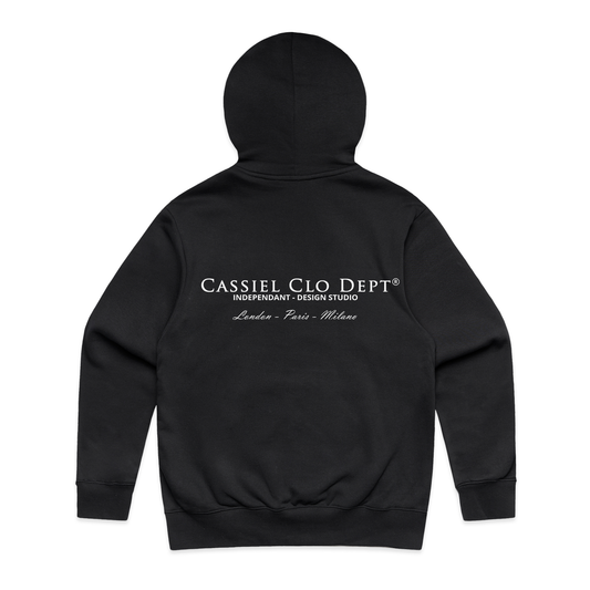 Cassiel Dept Black Heavyweight Hoodie Sweatshirt