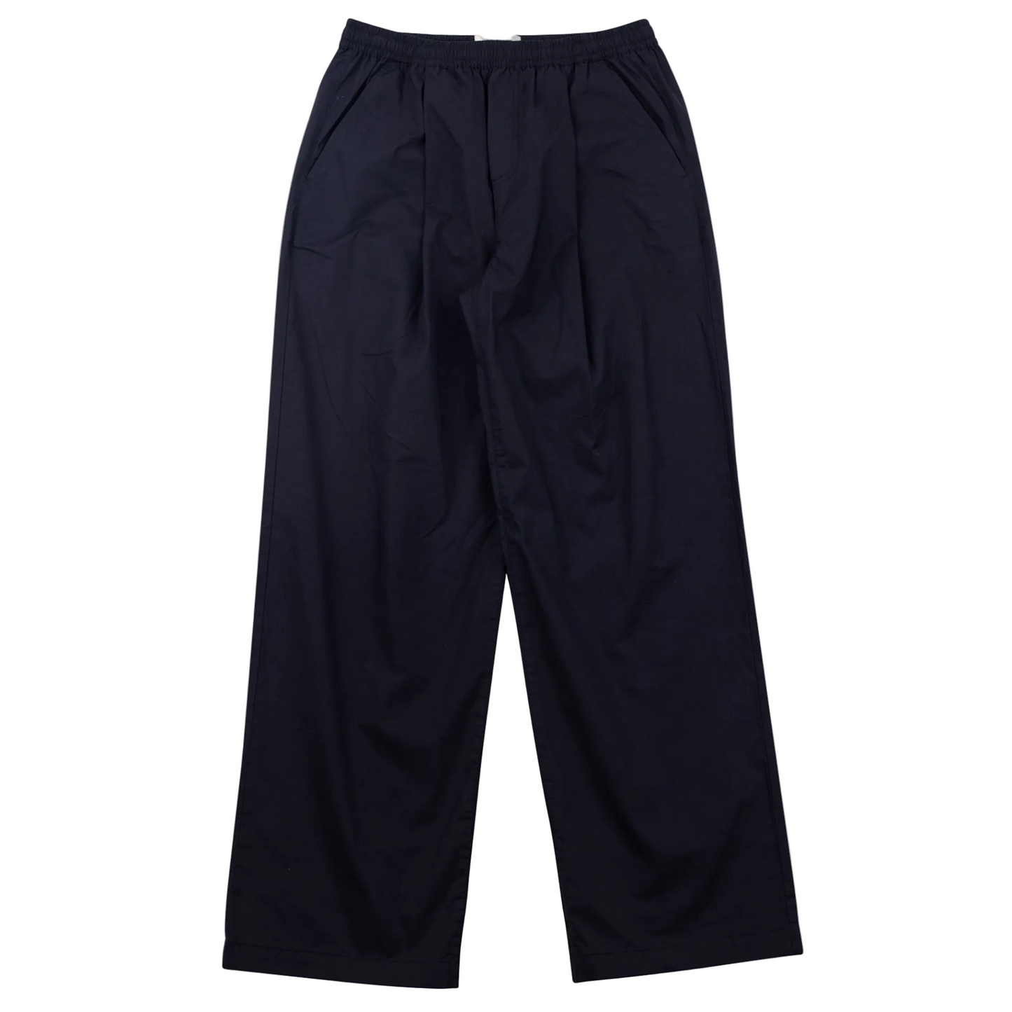 Folk Drawcord Loose Stretch Cotton Black Trouser