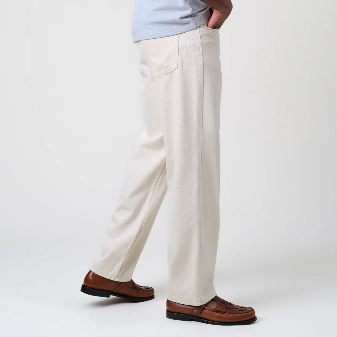 Wax London Felix Ecru Denim Loose Fit Jean