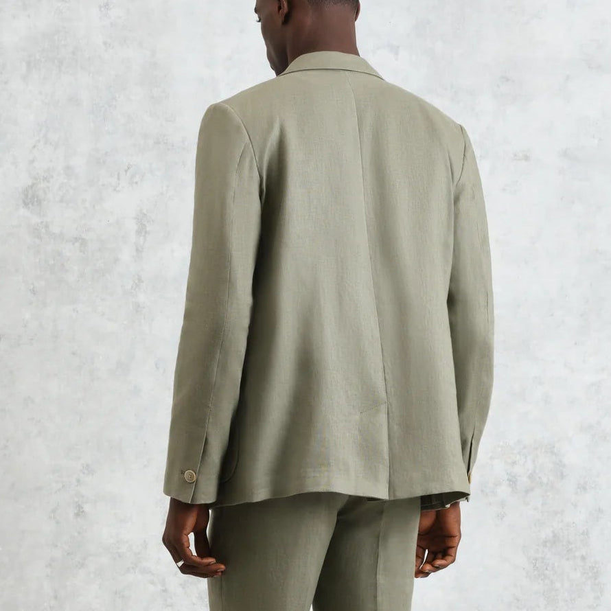 Wax London Fintry Linen Khaki Blazer