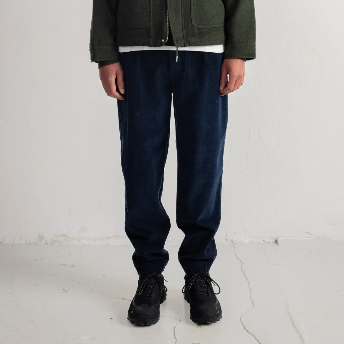 Folk Deep Navy Cord Drawcord Assembly Pant