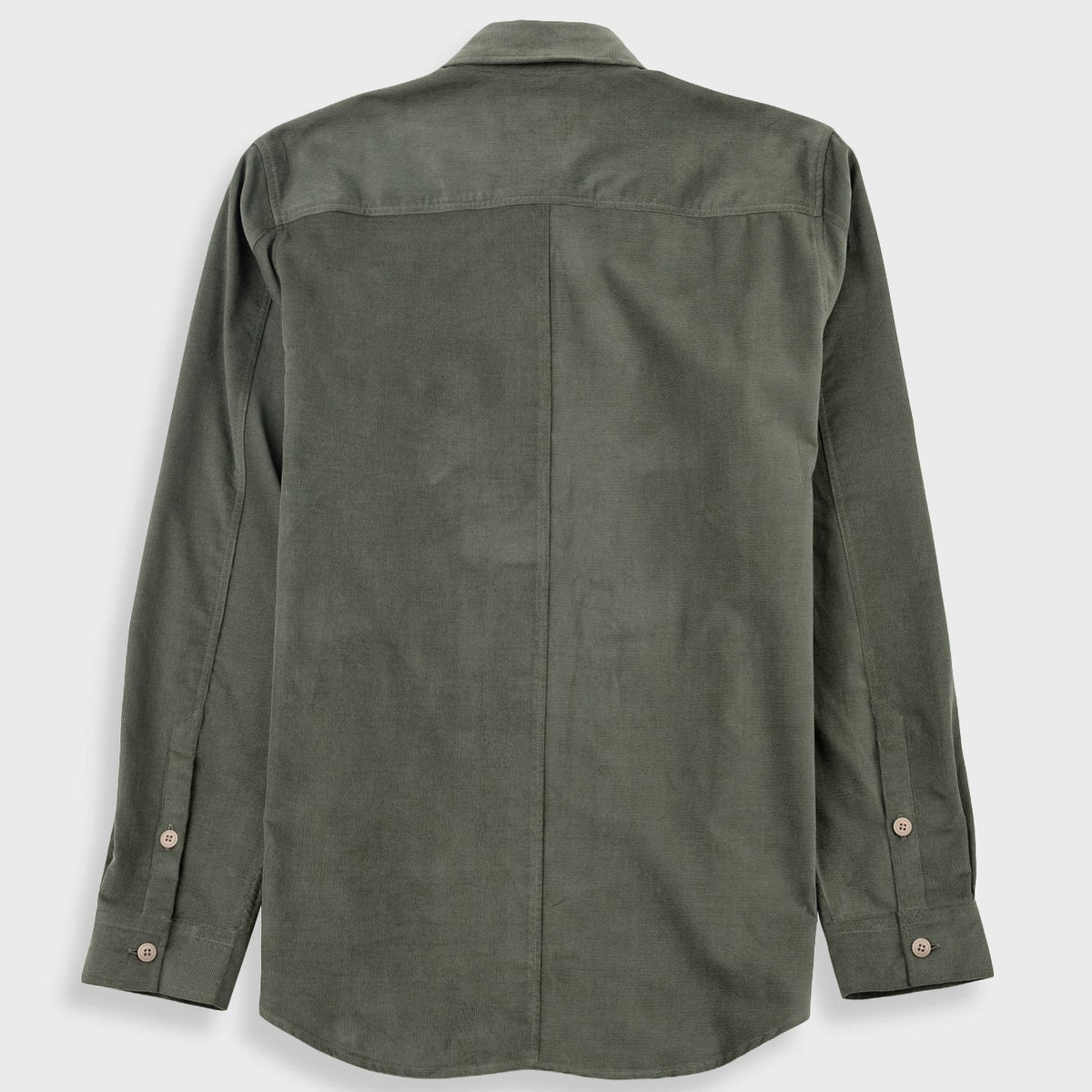 Folk Directional Baby Cord Dark Sage Shirt