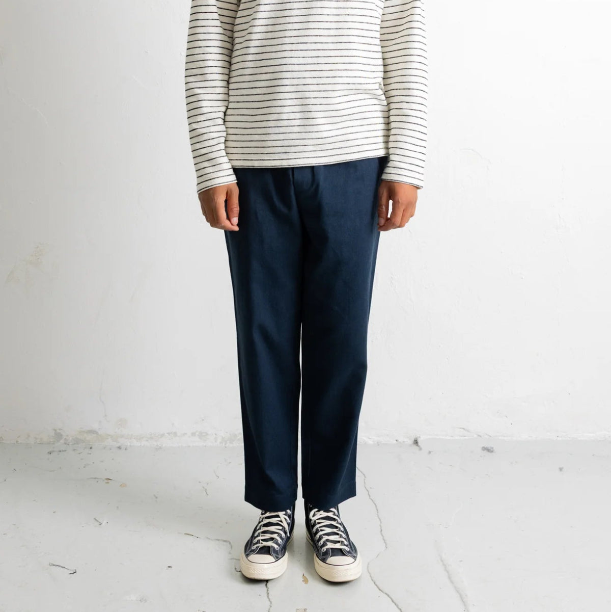 Folk Deep Navy Twill Drawcord Assembly Pant