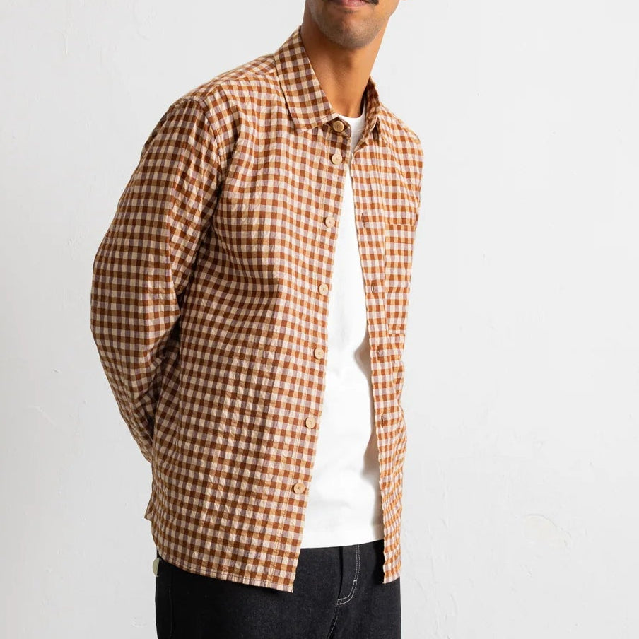 Folk Clay Easy Fit Gingham Shirt