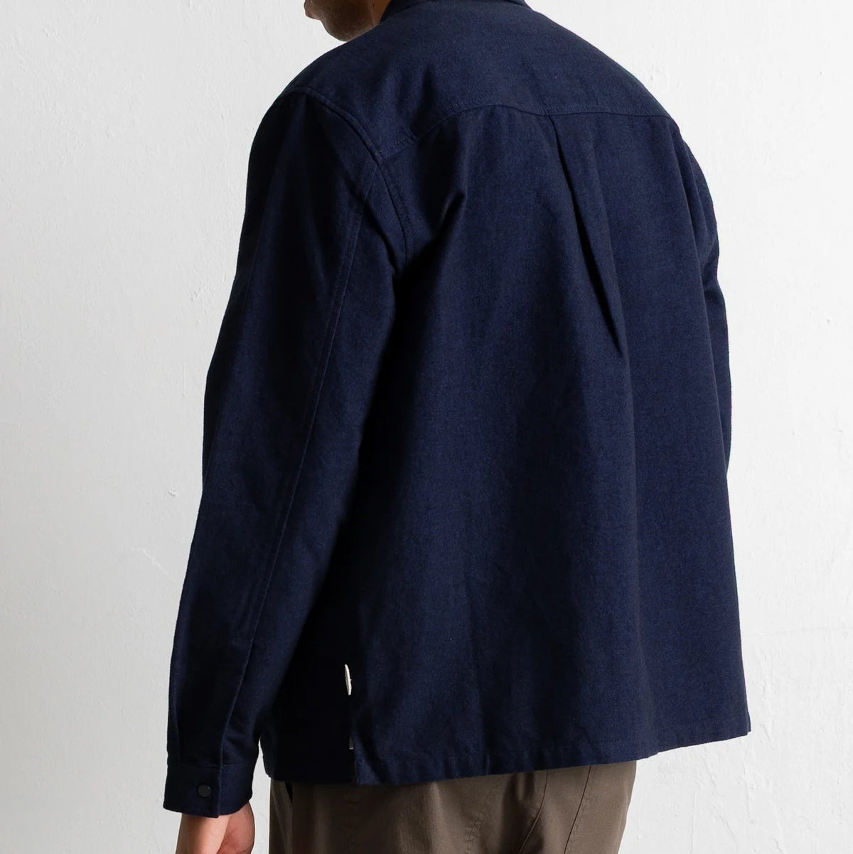 Folk Lightweight Moleskin Navy Patch Shirt