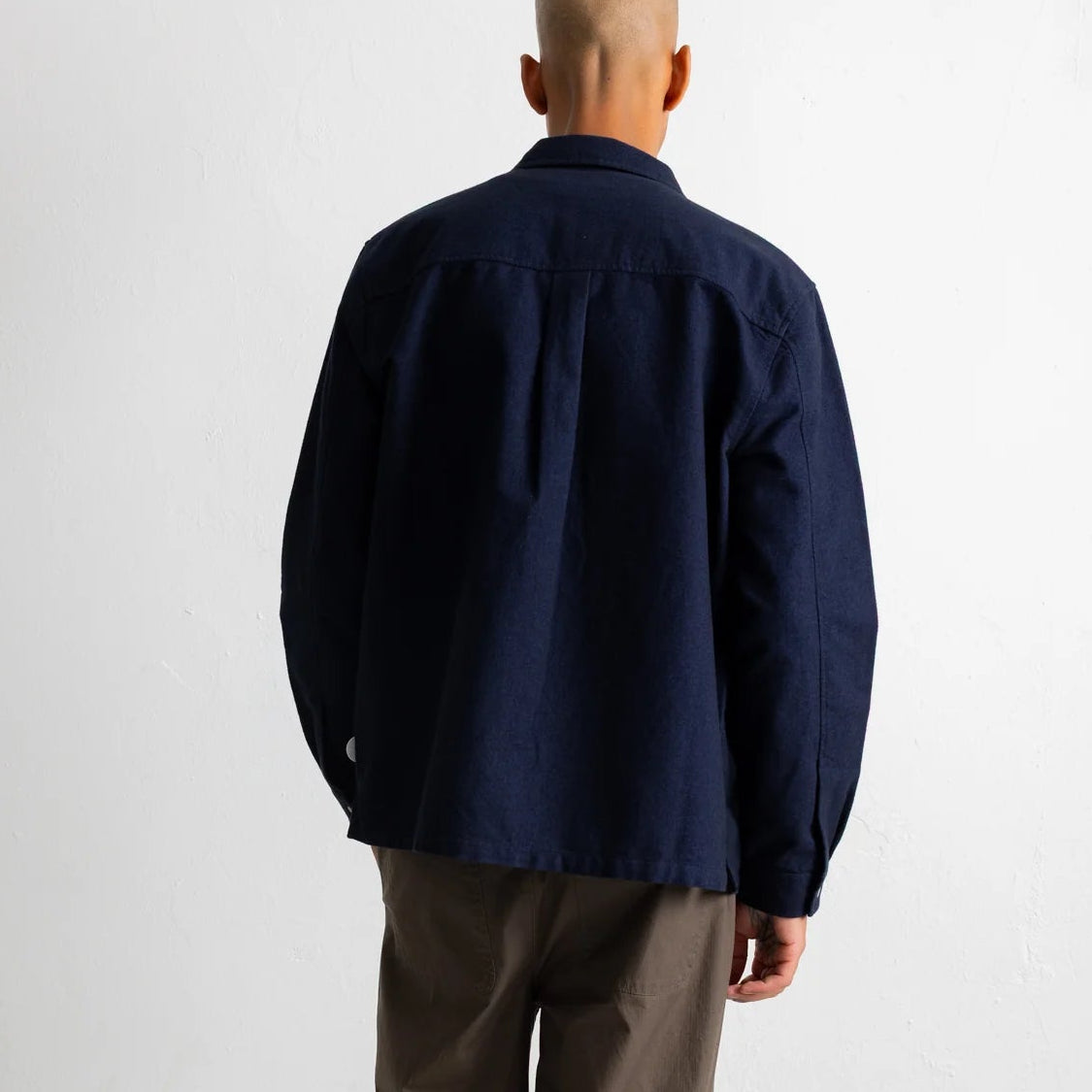 Folk Lightweight Moleskin Navy Patch Shirt