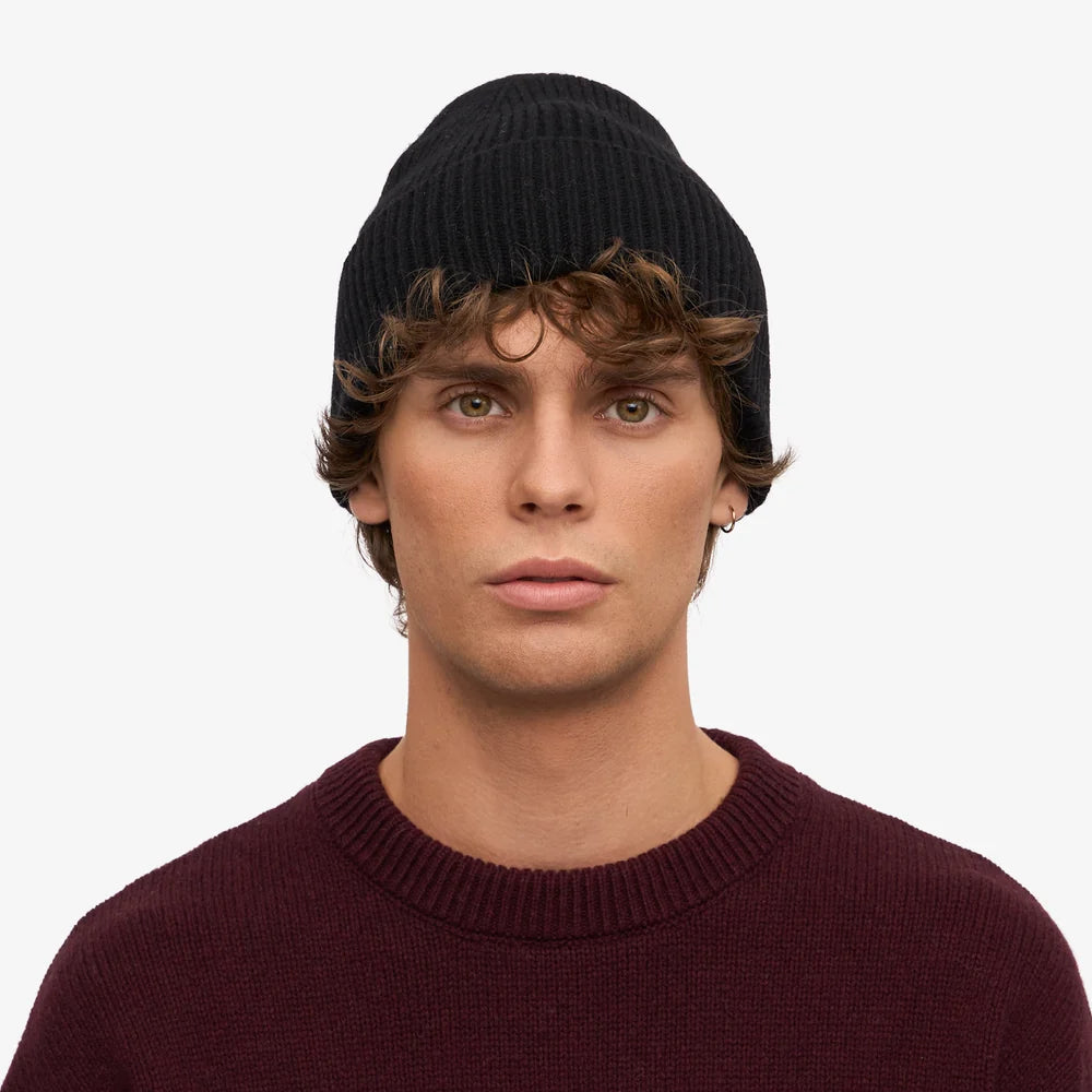 Colorful Standard Merino Wool Deep Black Beanie