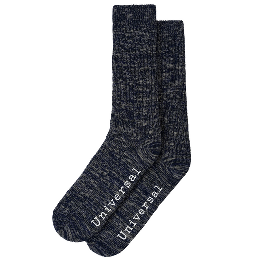Universal Works Slub Knit Navy Socks