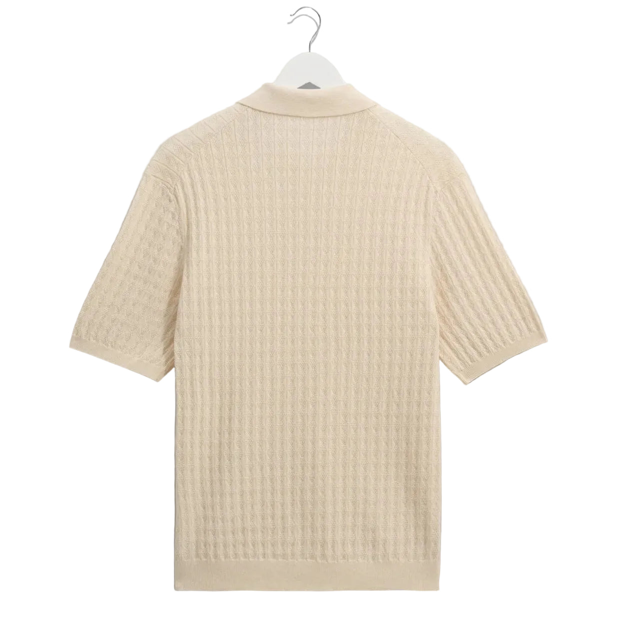 Wax London Naples Retro Diamond SS Ecru Knitted Polo