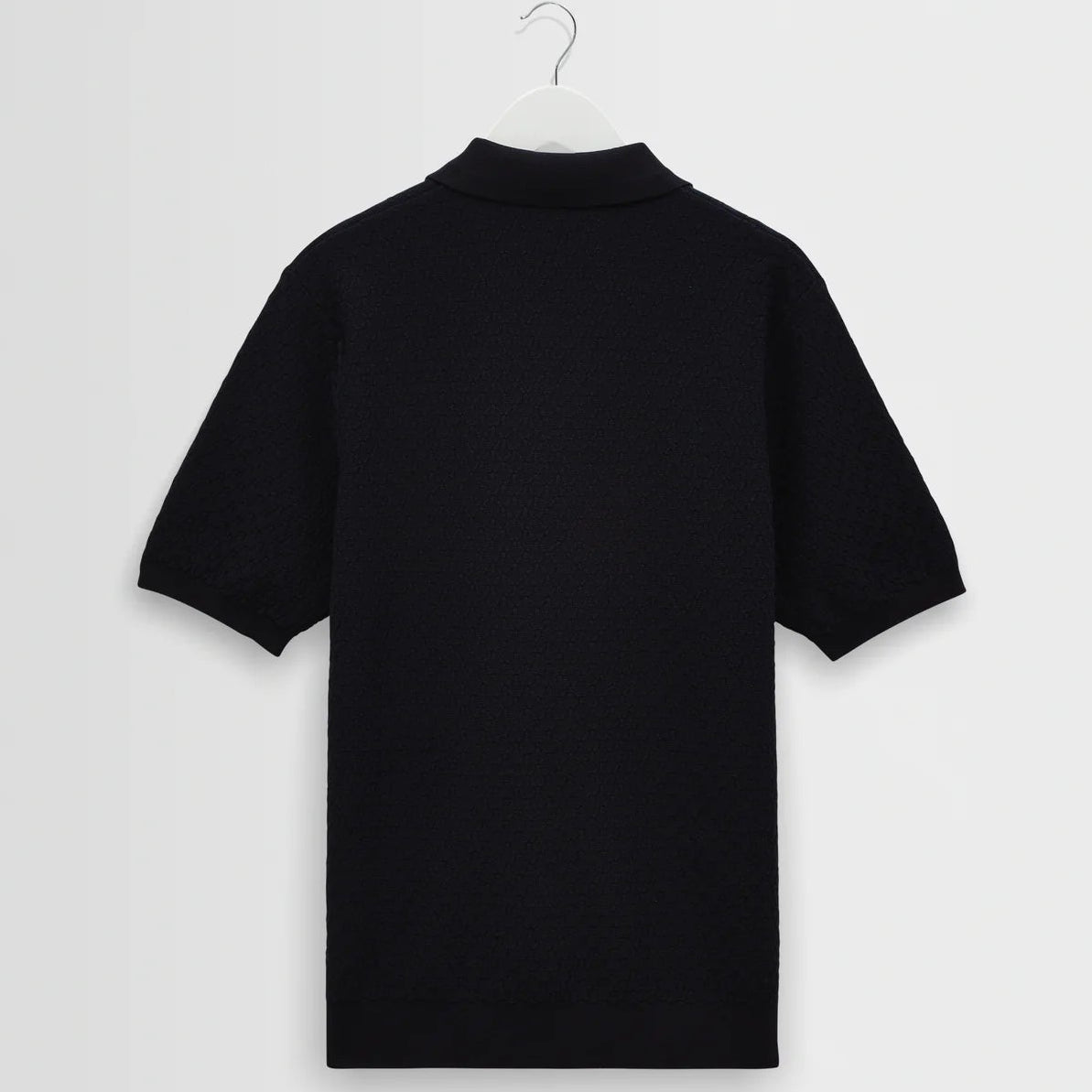 Wax London Naples Retro Diamond SS Navy Knitted Polo