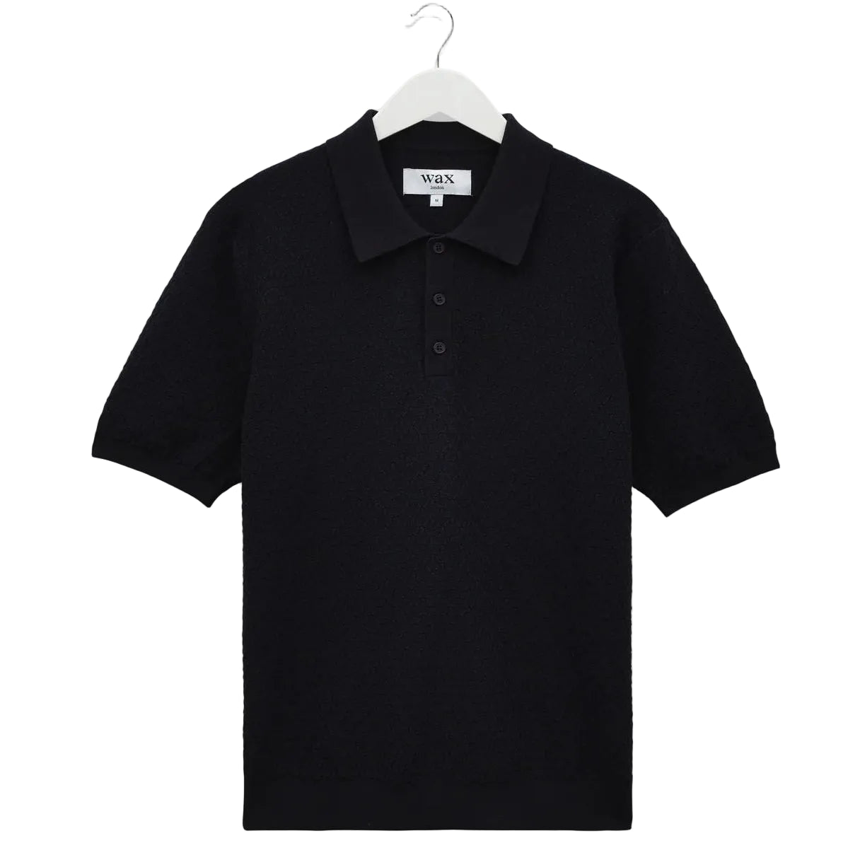 Wax London Naples Retro Diamond SS Navy Knitted Polo
