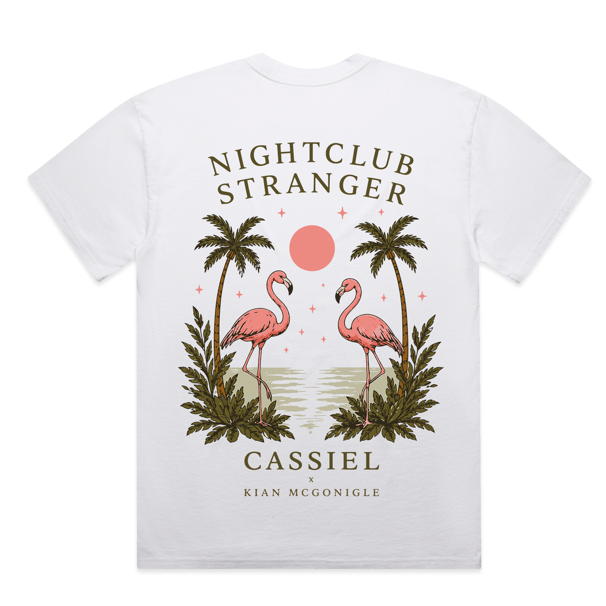 Cassiel Clo Nighclub Stranger Faded White Tee
