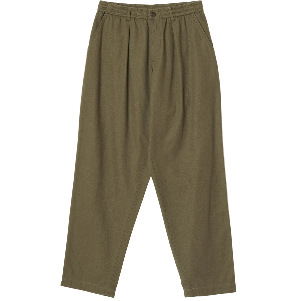 Universal Works Pleated Track Pant Brushed Moleskin Olive Trouser