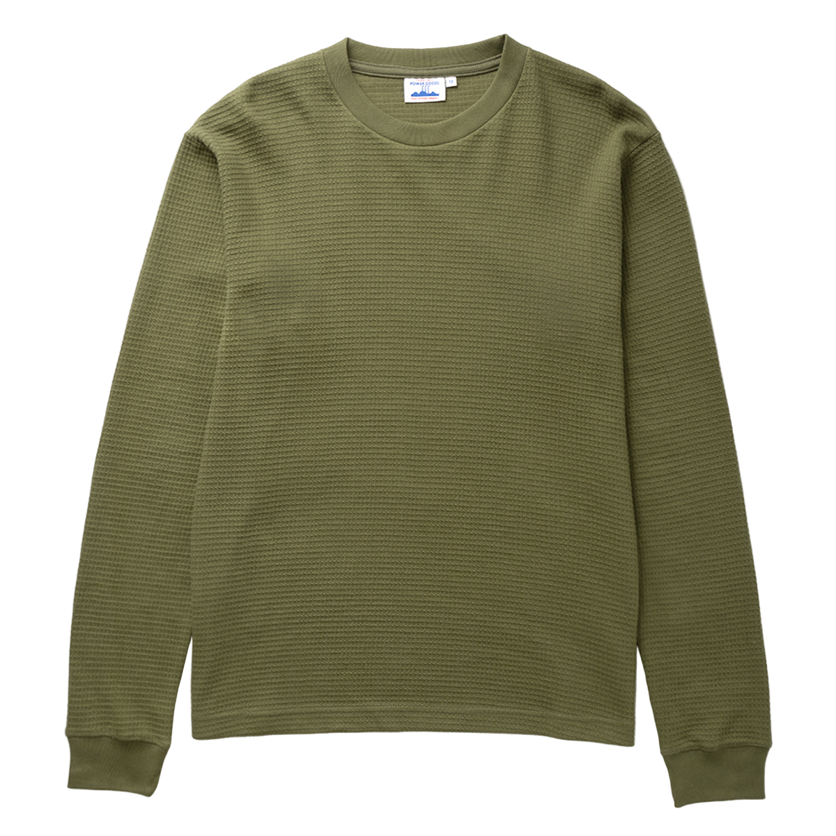 Power Goods Long Sleeve Thermal Waffle Olive Top