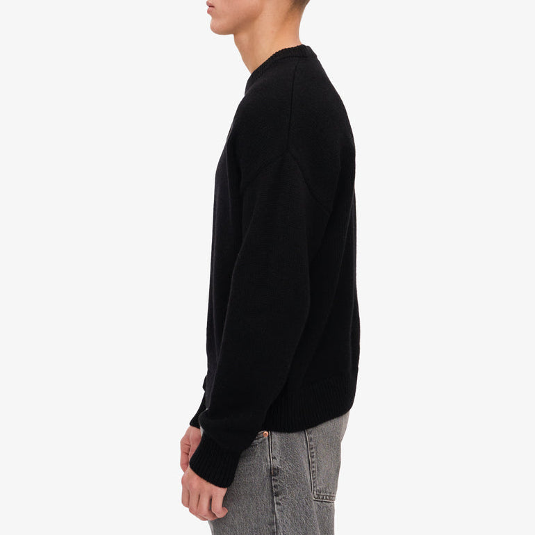 Colorful Standard Deep Black Oversized Merino Wool Crew Knit