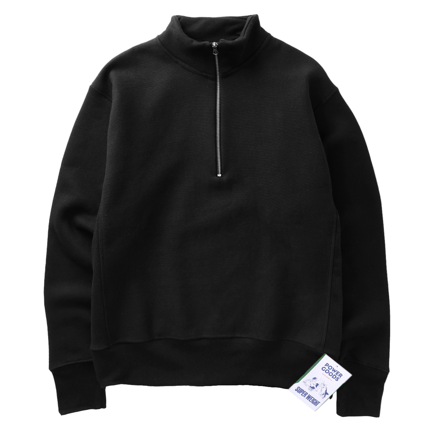 Power Goods Super Weight Black Quarter Zip Sweatshirt