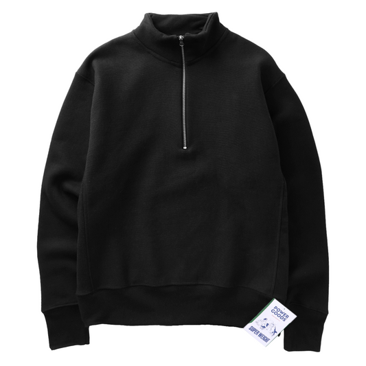 Power Goods Super Weight Black Quarter Zip Sweatshirt