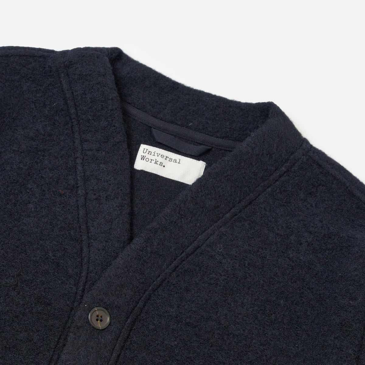 Universal Works Advance Wool Fleece Navy Cardigan