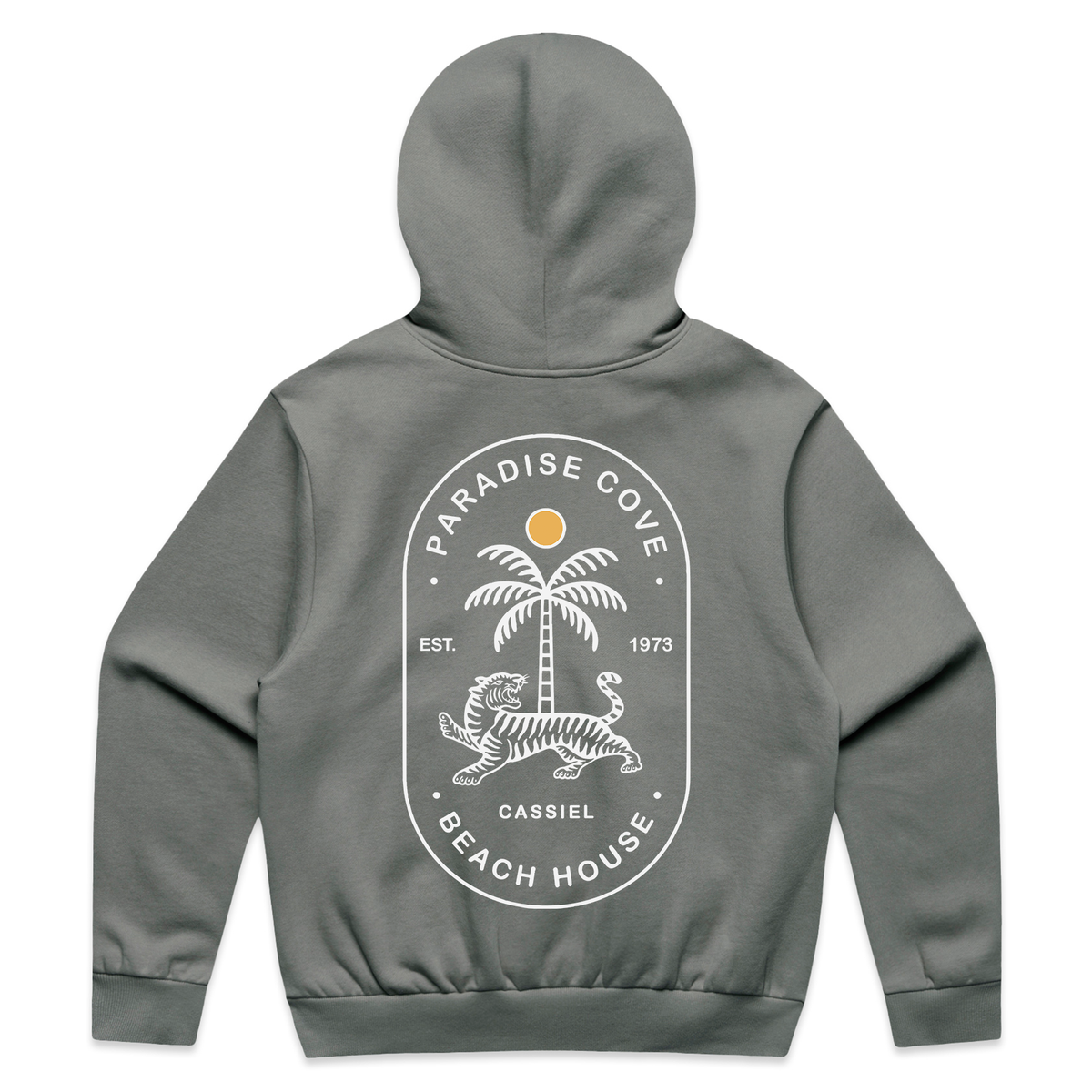 Cassiel Paradise Cove Steel Grey Box Hoodie Sweatshirt