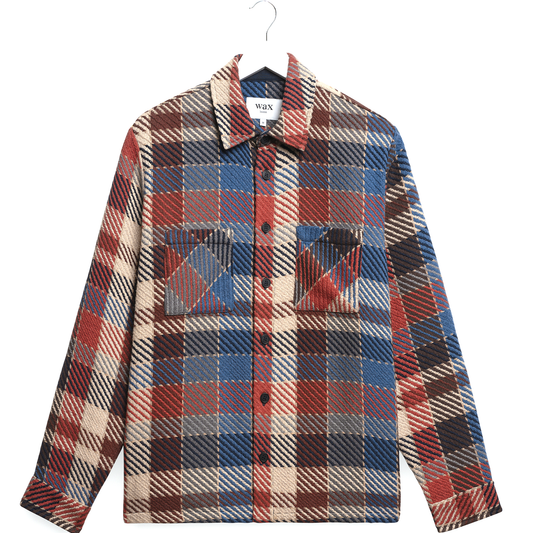 Wax London Whiting Pike Check Rust Multi Overshirt