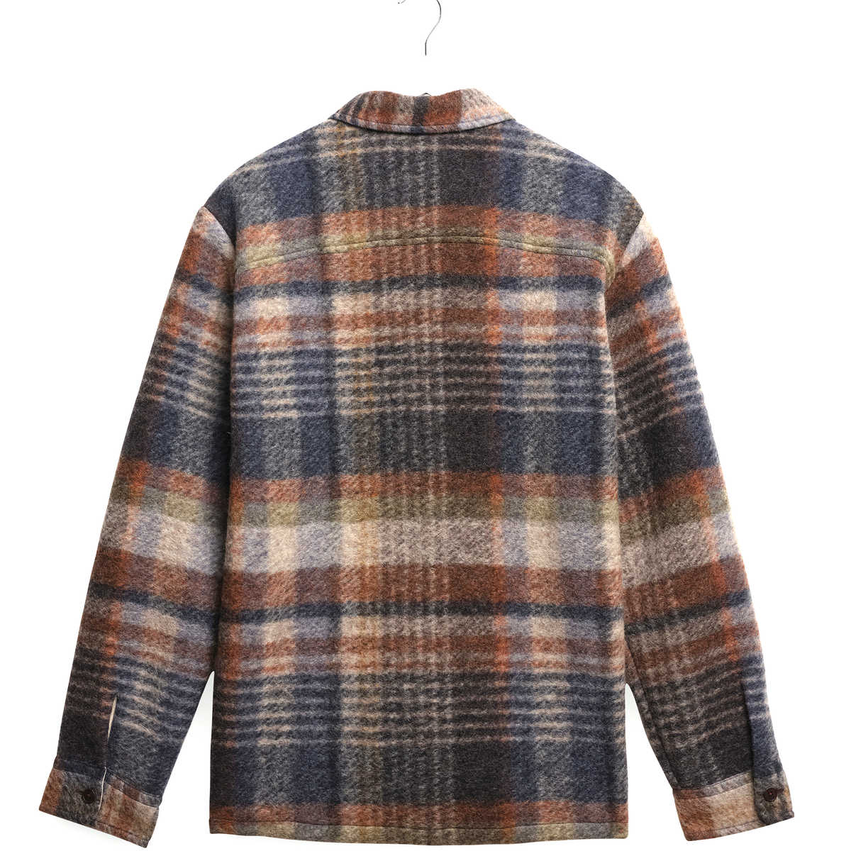 Wax London Whiting Ari Wool Blend Oatmeal Multi Check Overshirt