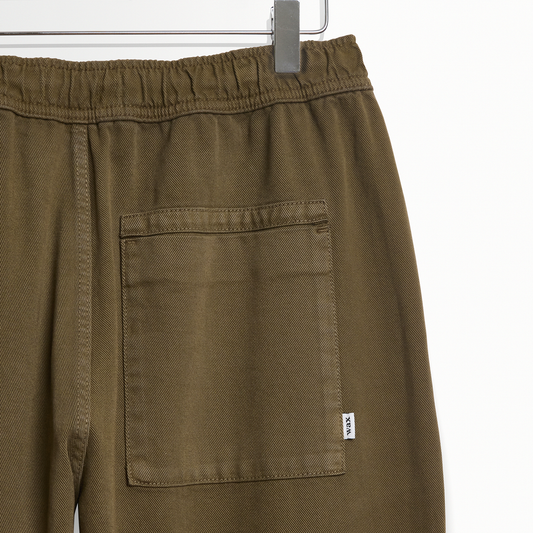 Wax London Kurt Cotton Twill Dark Khaki Trouser