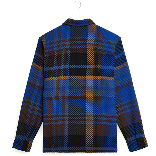 Wax London Whiting Bold Check Blue Brown Overshirt
