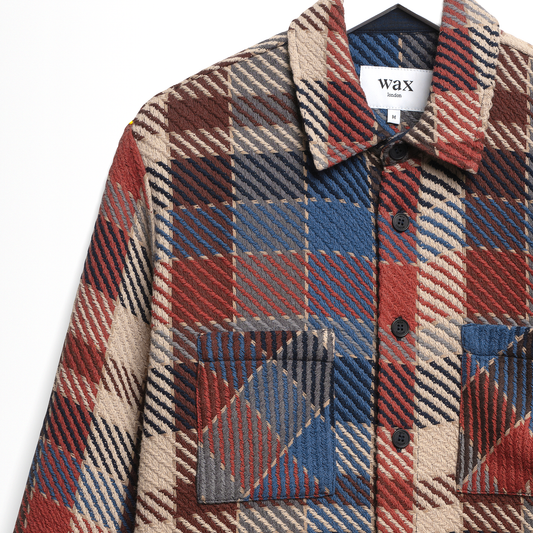 Wax London Whiting Pike Check Rust Multi Overshirt