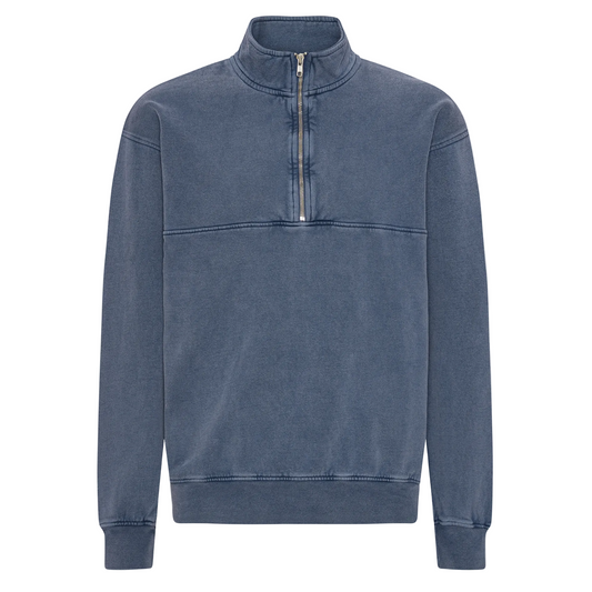 Colorful Standard Classic Organic Neptune Blue Quarter Zip Sweatshirt