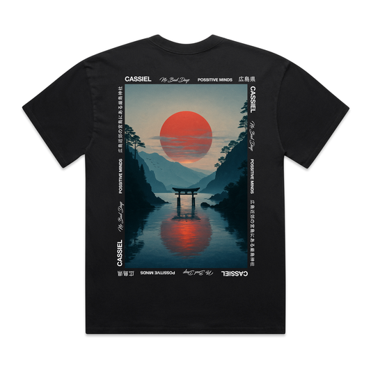 Cassiel Sunset Faded Black Tee