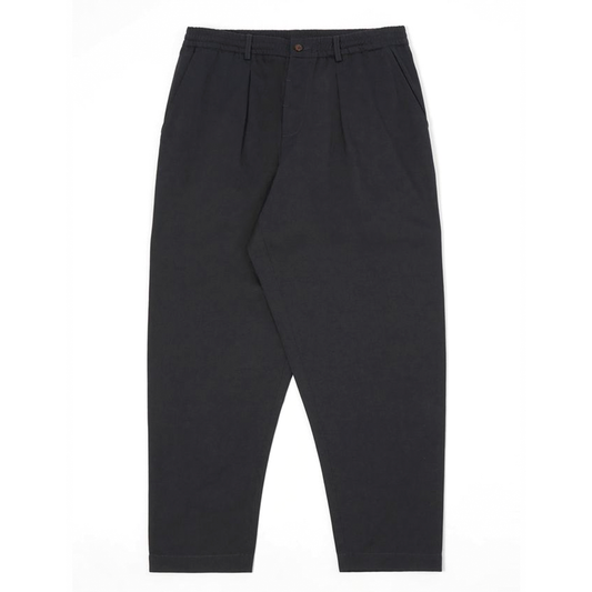 Universal Works Pleated Track Pant Twill Black Trouser