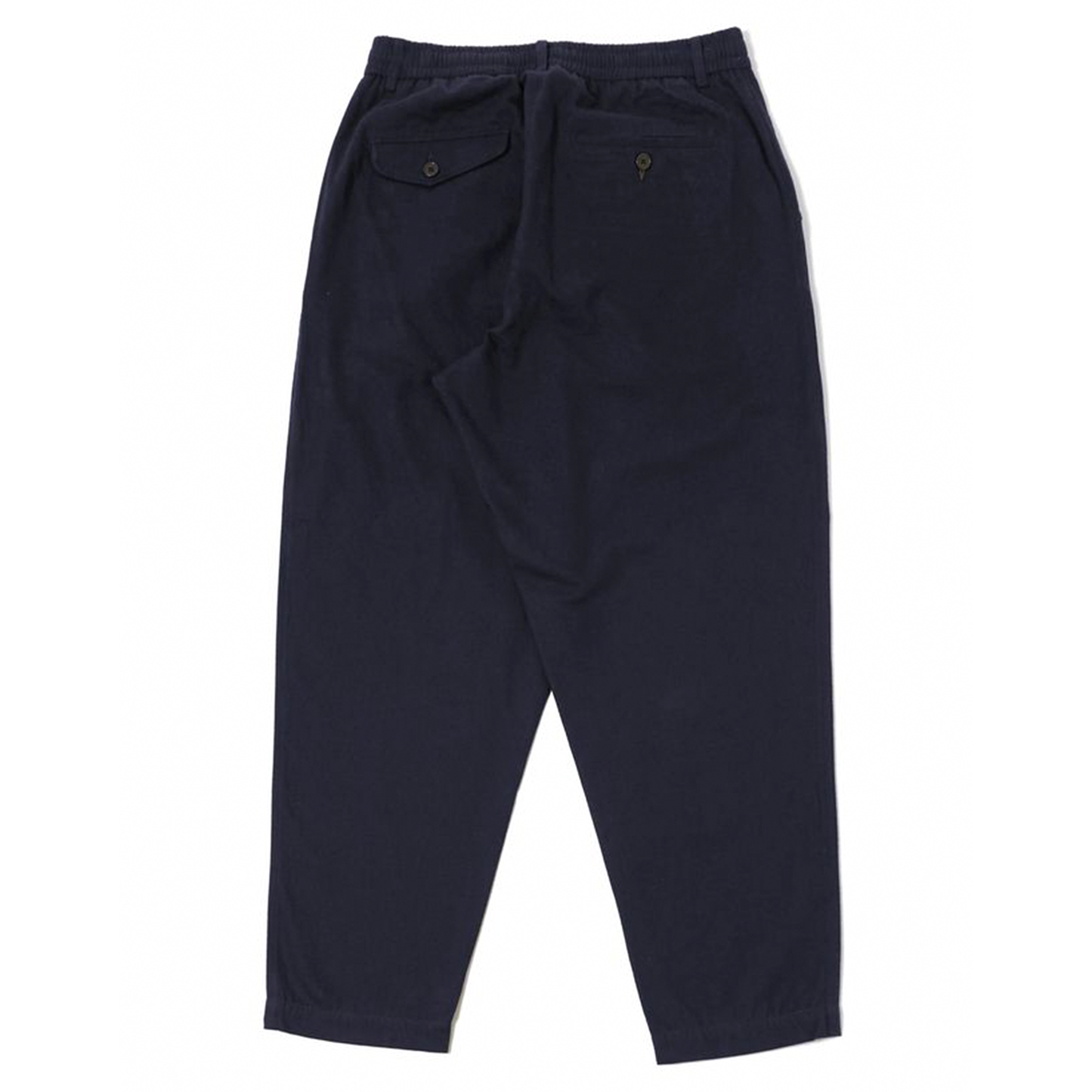 Universal Works Pleated Track Pant Brushed Moleskin Navy Trouser