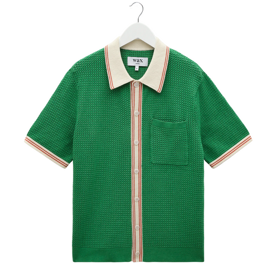 Wax London Belle Tipped Pointelle SS Green Shirt