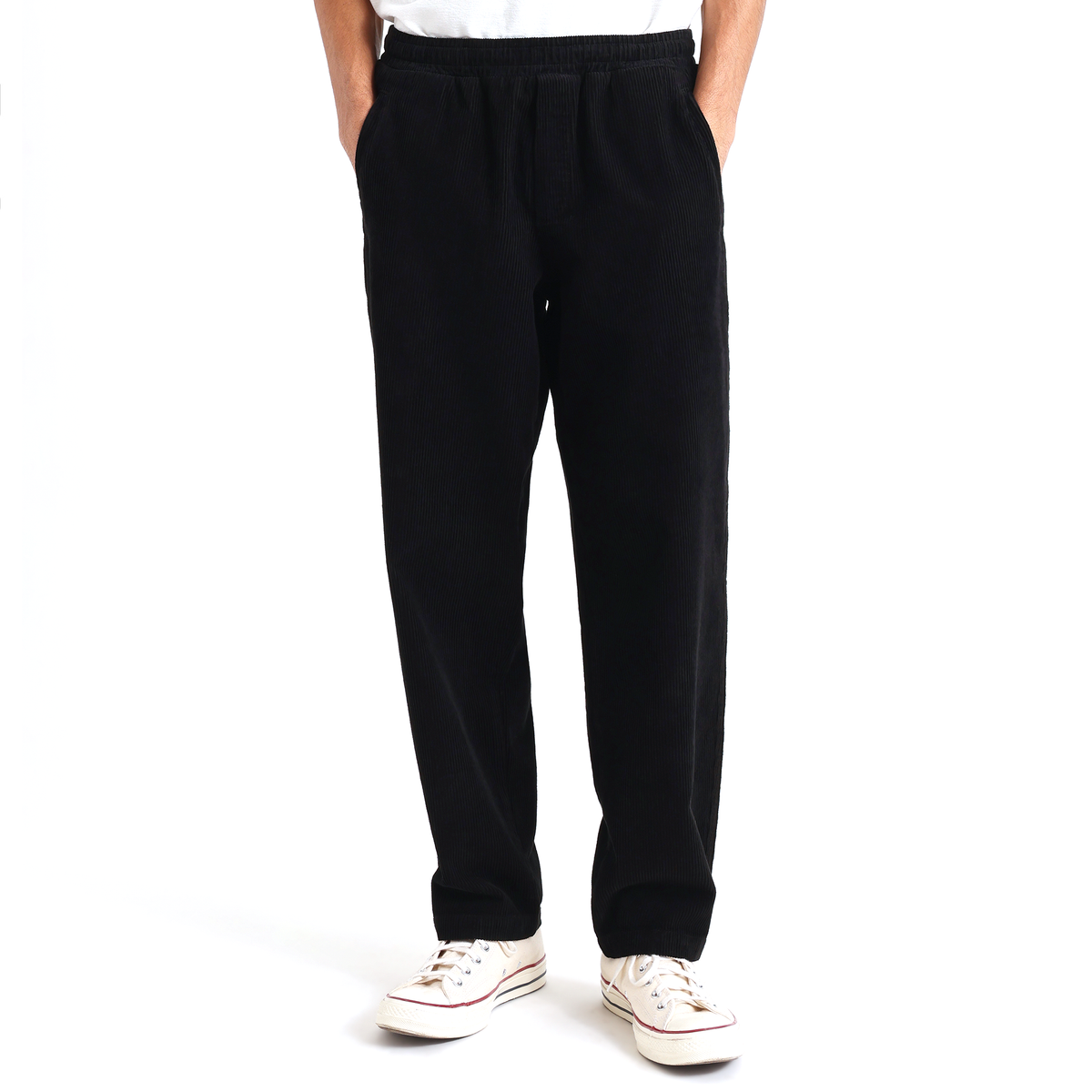 Wax London Tyne Cotton Corduroy Black Trouser