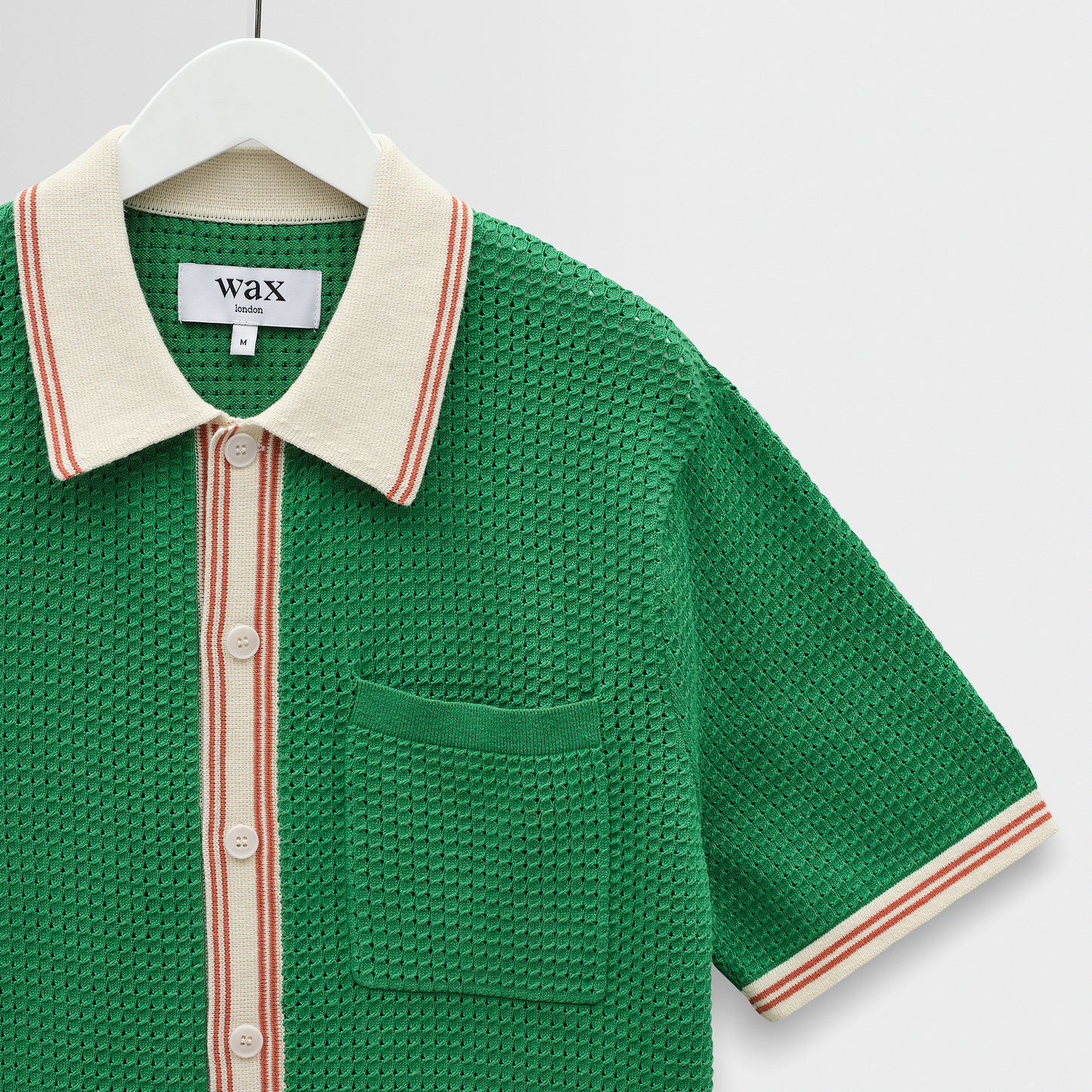 Wax London Belle Tipped Pointelle SS Green Shirt
