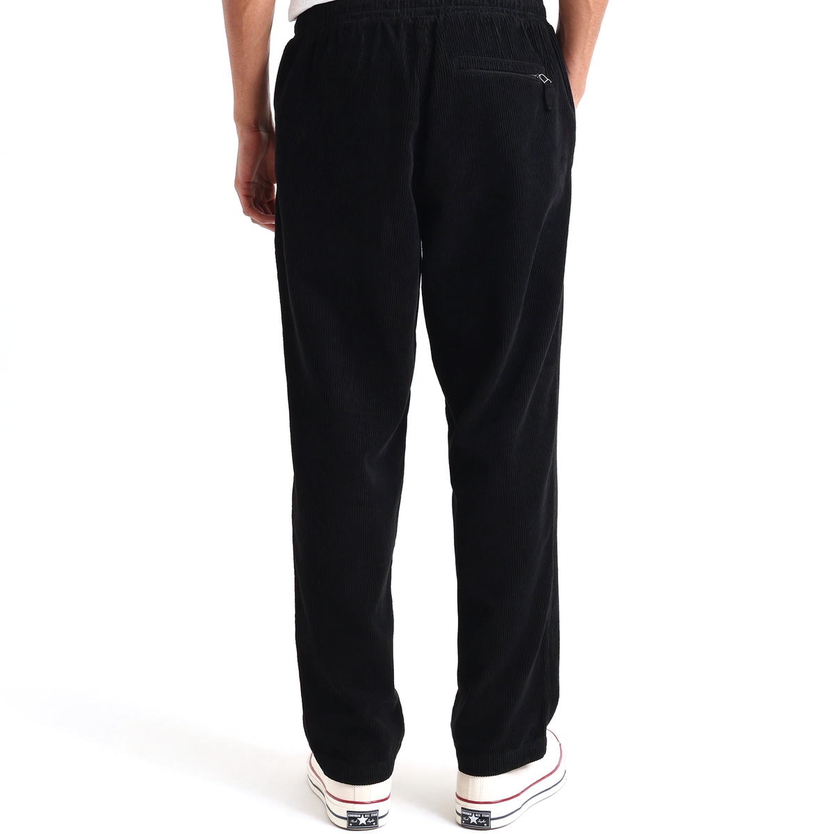 Wax London Tyne Cotton Corduroy Black Trouser