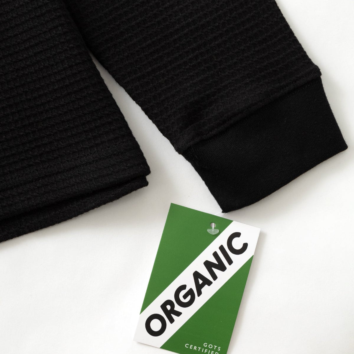 Power Goods Long Sleeve Thermal Waffle Black Top