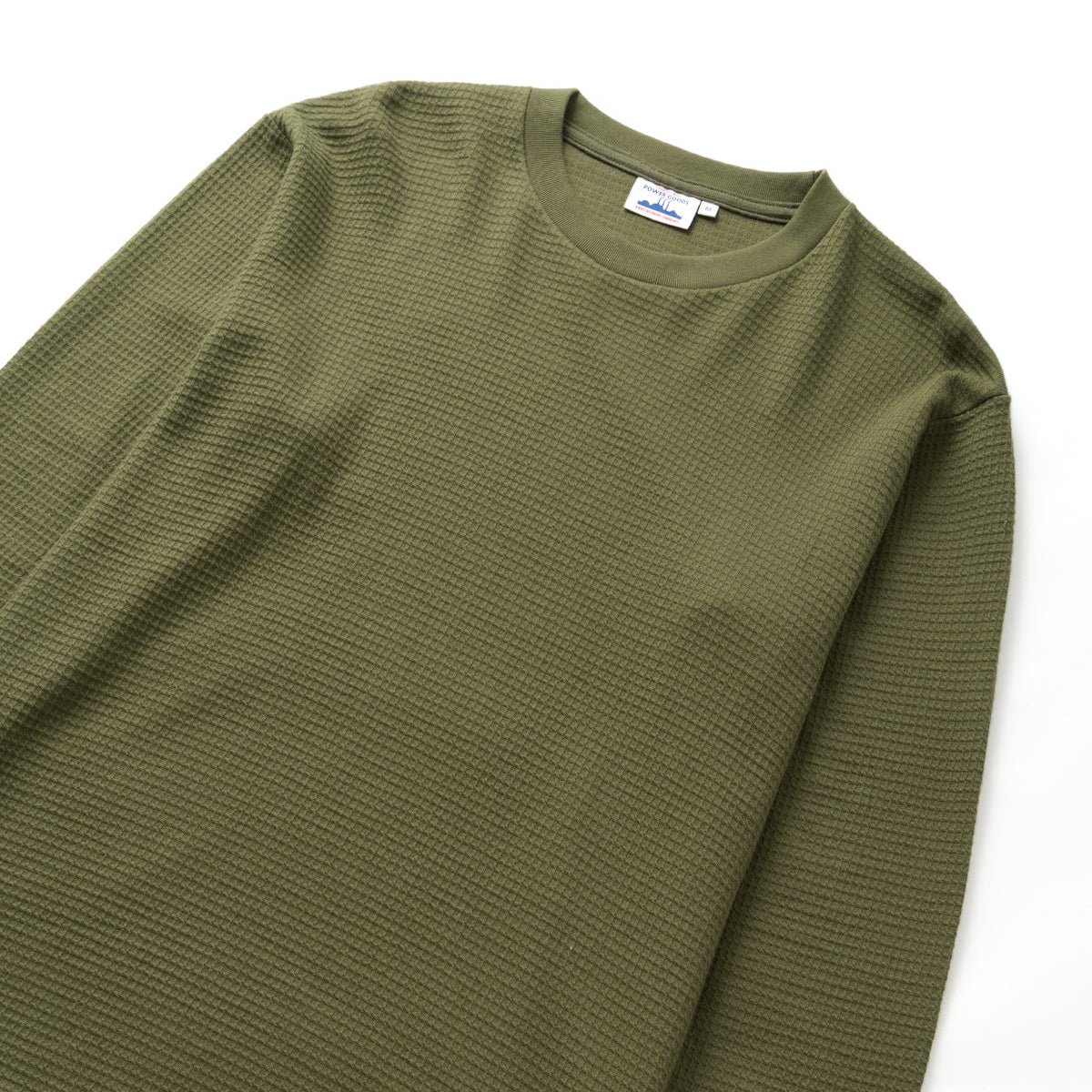 Power Goods Long Sleeve Thermal Waffle Olive Top