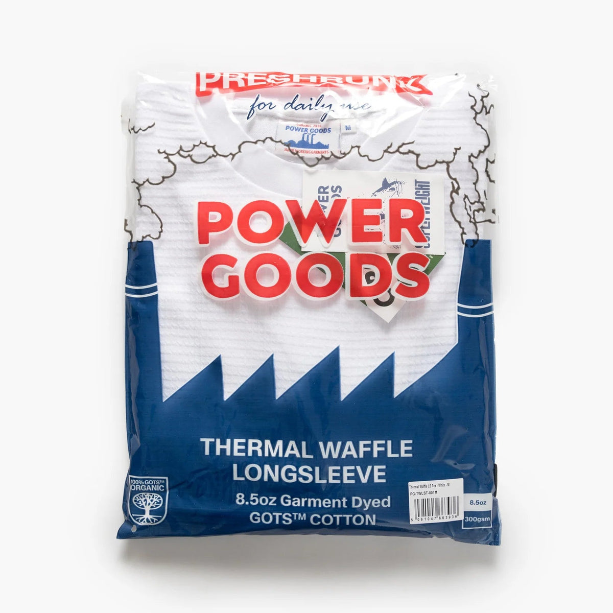 Power Goods Long Sleeve Thermal Waffle White Top
