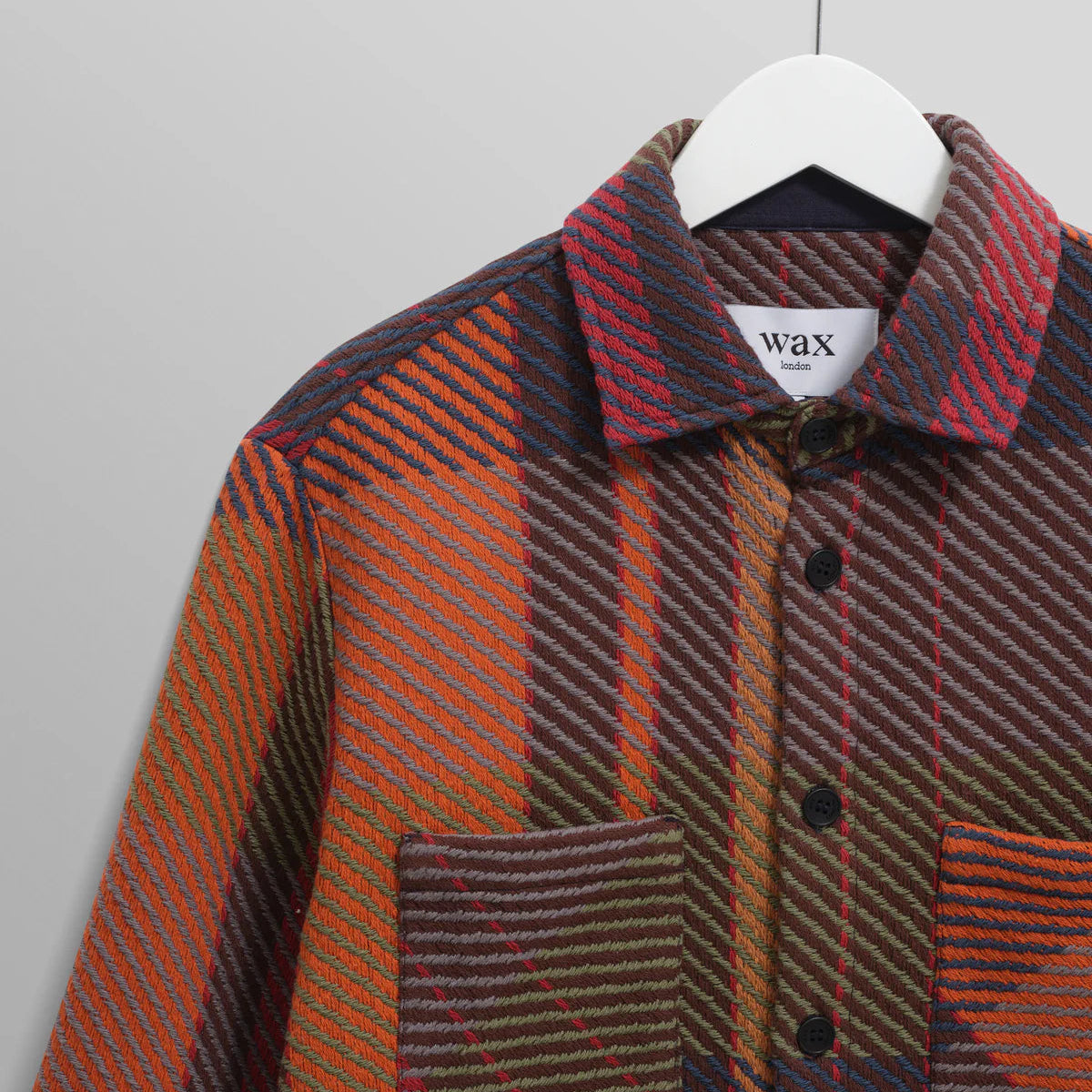 Wax London Whiting Tempo Check Orange Overshirt