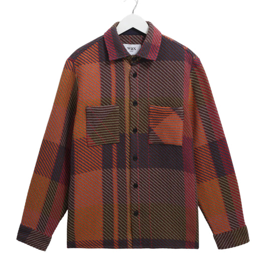 Wax London Whiting Tempo Check Orange Overshirt