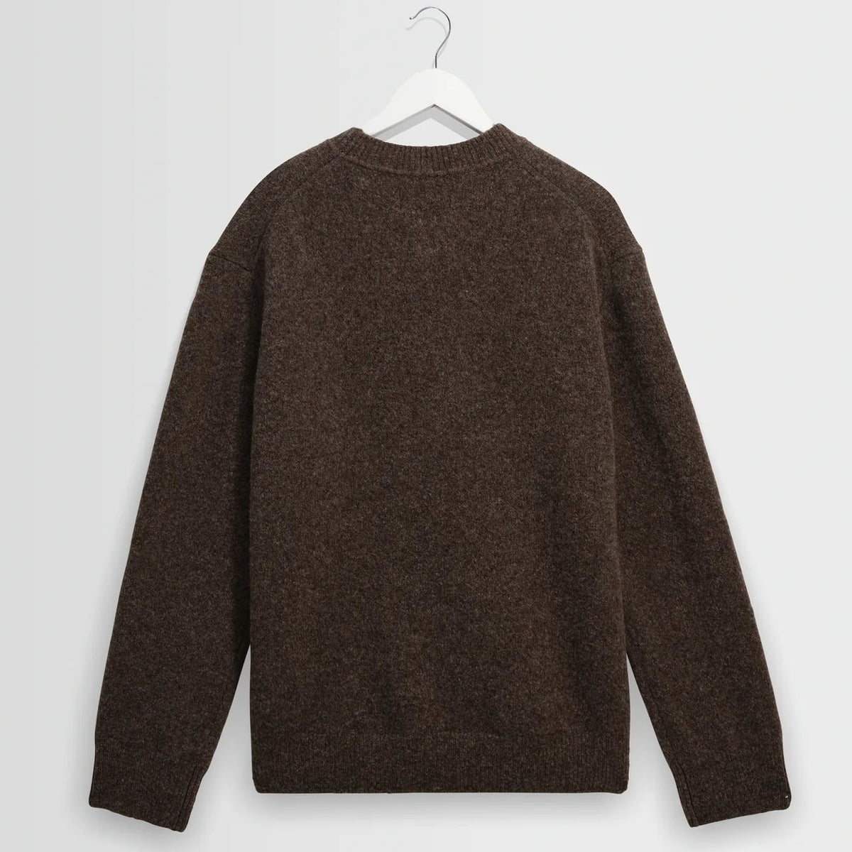 Wax London Wilde Crew Fluffy Wool Blend Chocolate Brown Knit